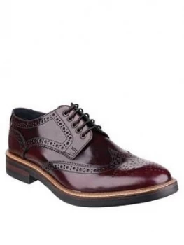 Image of Base London Base London Woburn Hi-shine Lace Up Brogue Shoe, Oxblood, Size 12, Men