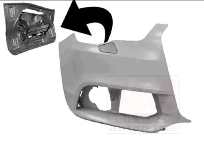 Image of VAN WEZEL 0301564 Bumper Right Front, with pressure spring, for vehicles without headlamp cleaning system, primed Bumper (938)