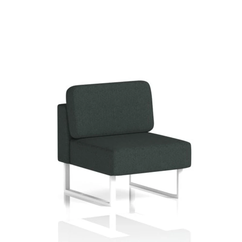 Image of Brixworth Modular Seating Central Unit with White in Rivet Fabric - Charcoal