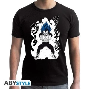 image of Dragon Ball Super - Royal Blue Vegeta Mens Large T-Shirt - Black