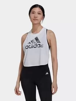 Image of adidas AEROREADY Made for Training Floral Tank Top, White Size M Women