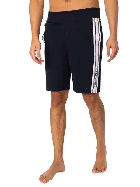 Image of Tommy Hilfiger Lounge Stripe Sweat Shorts Desert Sky L