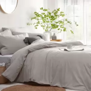 Image of The Linen Yard Stonehouse King Duvet Cover Set Cotton Grey