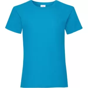 Image of Fruit Of The Loom Girls Childrens Valueweight Short Sleeve T-Shirt (5-6) (Azure Blue)