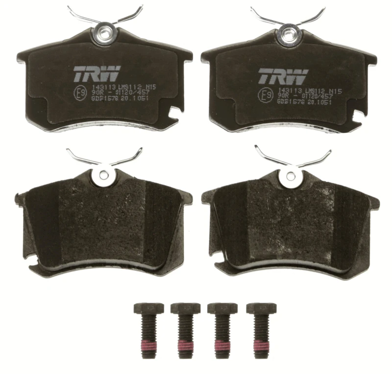 Image of TRW GDB1578 Brake pad set not prepared for wear warning indicator, with brake caliper screws Brake Pad Set,disc brake (402)