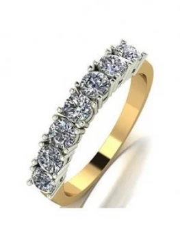 image of Moissanite 9ct Yellow Gold 1ct Equivalent Eternity Ring, Gold, Size U, Women