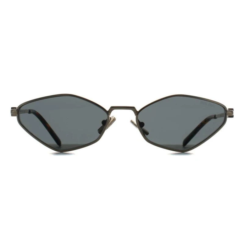 Image of Miu Miu Miu Miu Women Oval Pale Gold Dark Grey MU56ZS Gold One Size Female 8056262146514