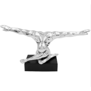 image of Silver Art Poise 24cm Ornament By Lesser & Pavey