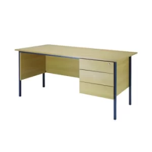 Image of Serrion Rectangular 3 Drawer Pedestal Desk 1800x750x730mm Oak KF838811