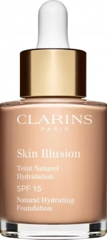 Image of Clarins Skin Illusion Natural Hydrating Foundation SPF15 30ml 102.5 - Porcelain