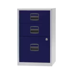 Image of Bisley A4 3 Deep Drawer Filer - Grey Blue