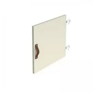 image of Storage unit insert - cupboard with leather strap handle - white