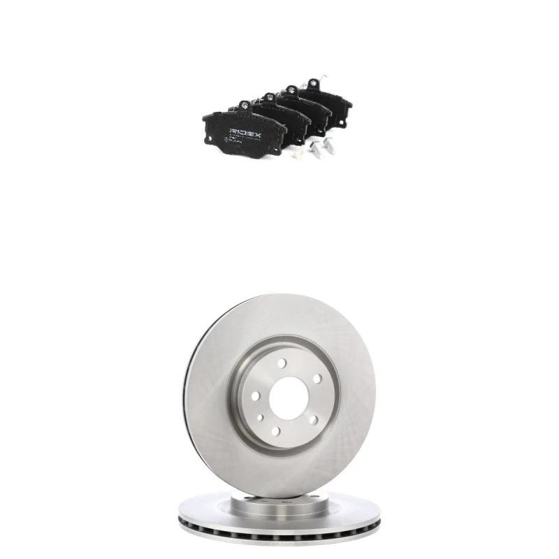 Image of RIDEX 3405B3295 Brake disc and pads set Front Axle, Brake Disc Type: internally vented, prepared for wear warning indicator Brake Set,disc brakes (34