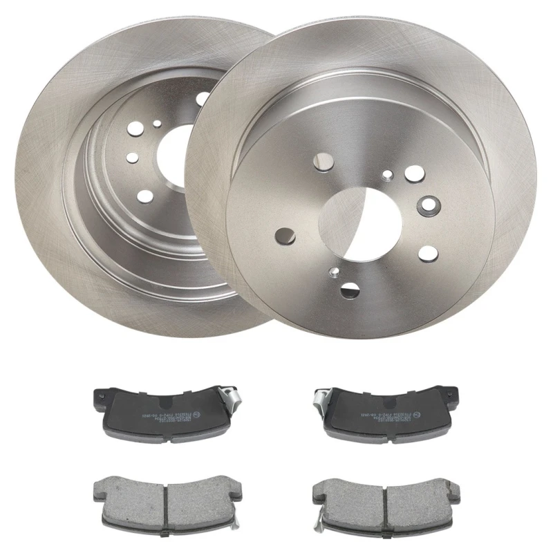 Image of RIDEX 3405B2239 Brake disc and pads set Rear Axle, Brake Disc Type: Solid, with acoustic wear warning Brake Set,disc brakes (3405)