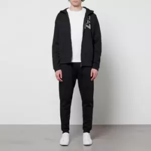 Image of EA7 Mens Visability Fleece Hooded Tracksuit - Black - S