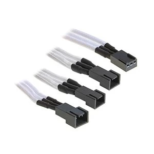 Image of BitFenix Alchemy 3pin x3 Fan adaptor extension 60cm - White