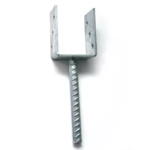 Image of Zinc Plated u Type Post Fence Foot Anchors - Size 90 x 60 x 120 x 5mm - Pack of 2