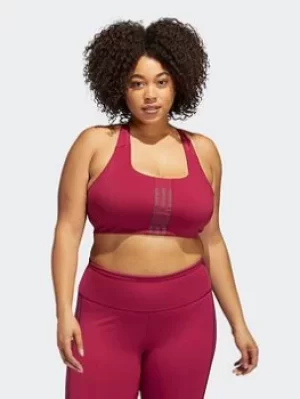 Image of adidas Powerimpact Training Medium-support Bra (plus Size), Pink, Size 1X, Women