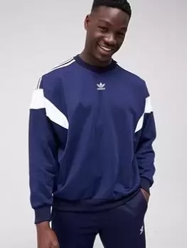 Image of adidas Originals Challenger Crew Sweat Top - Indigo, Size 2XL, Men