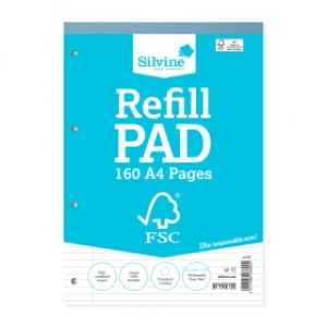 Image of Silvine A4 Refill Pad, Feint Ruled & Margin 160 Pages