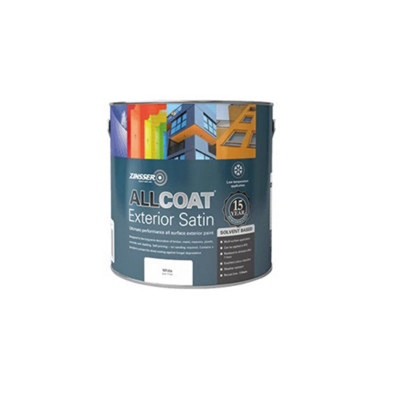 Image of Zinsser Allcoat Exterior Solvent Based Satin White 1L