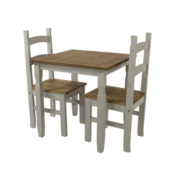 Image of Corona Grey square dining table & 2 chair SET