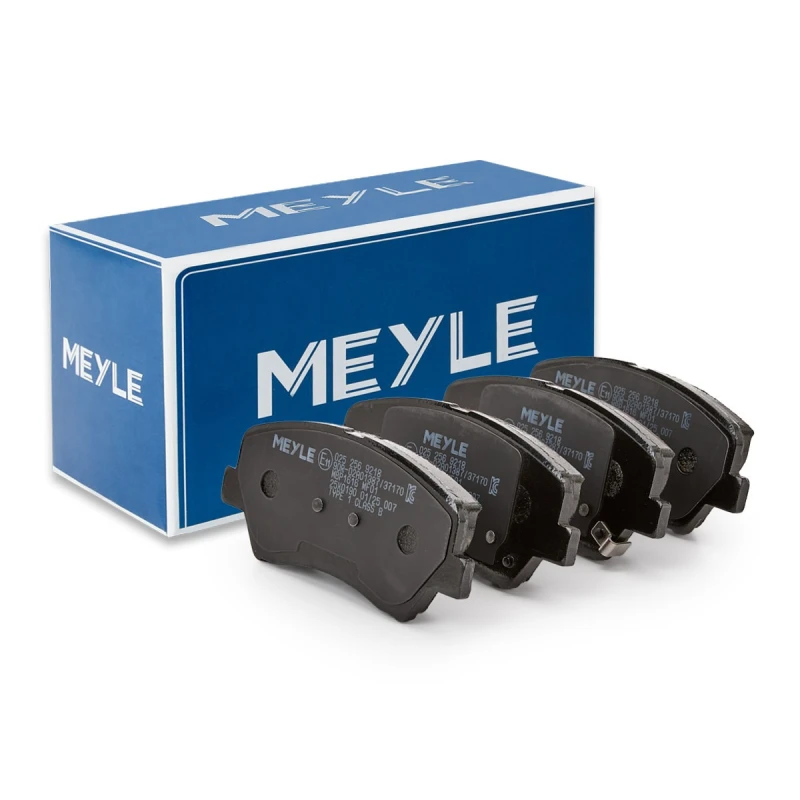 Image of MEYLE 025 256 9218 Brake pad set Front Axle, with acoustic wear warning, Original Quality, with anti-squeak plate Brake Pad Set,disc brake (402)