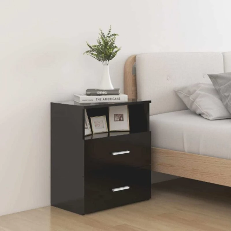 Image of VIDAXL Bed Cabinets 2 pcs Black 50x32x60cm Vidaxl 8720286586815