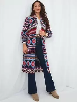 Joe Browns Perfectly Peruvian Longline Cardigan -multi, Multi Size M Women