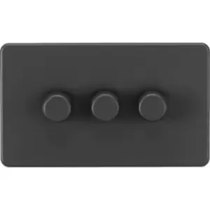 image of MLA Knightsbridge 3 Gang 2-Way 10-200W Trailing Edge Dimmer Anthracite - SF2183AT