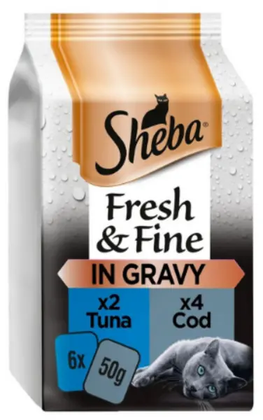 image of Sheba Fish Selection in Gravy Fresh Cat Food 6 x 50g