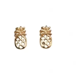 image of Beginnings Sterling Silver A2003 Rose Gold Plate Pineapple Stud Earrings