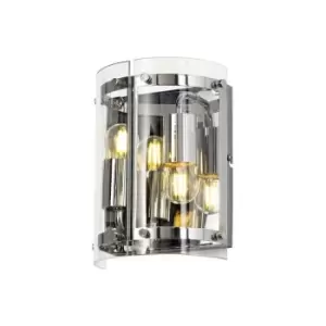 Image of Flush Wall Light, 2 Light E27, Polished Chrome - Luminosa Lighting
