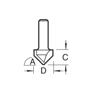Image of Trend C044X1/4 Chamfer V Groove Cutter 45