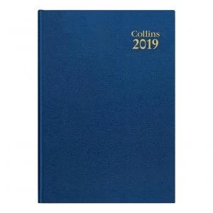 image of Collins 35 A5 2019 Desk Diary Week to View Blue Ref 35 Blue 2019 35