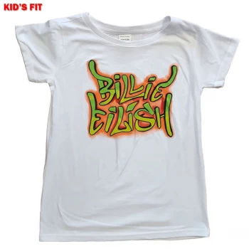 Image of Billie Eilish - Graffiti Kids 9 - 10 Years T-Shirt (Girls) - White