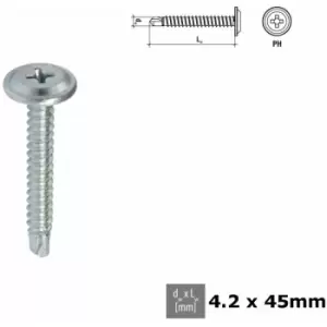 image of Self Tapping Screw PH Head Selfdrilling Screw with Flat Washer - Size 4.2x55mm - Pack of 200