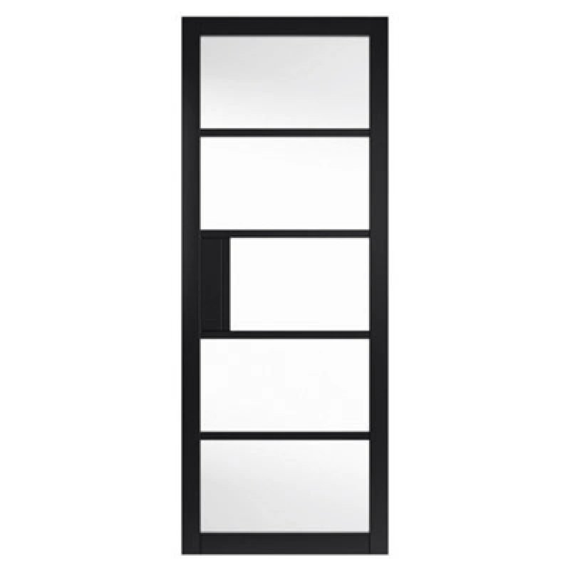 Image of JB Kind Metro Clear Glass Internal Door 35 x 1981 x 610mm in Black Mdf UMET20GBL