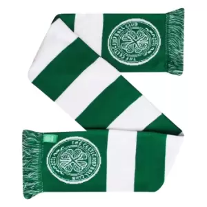 image of Celtic FC Official Bar Jacquard Scarf (One Size) (Green/White)