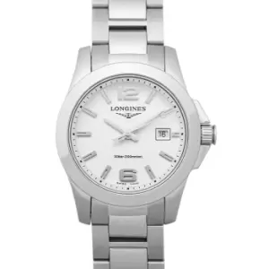 Conquest Quartz White Dial Ladies Watch