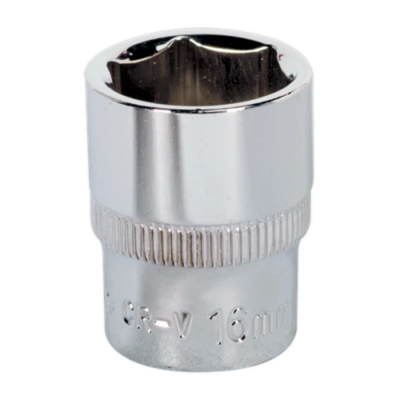 Image of Sealey Premier WallDrive Socket 16mm 3/8"Sq Drive Fully Polished SP3816
