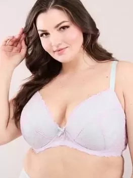 Image of Oola Tonal Lace Padded Plunge Bra, Nude, Size 46Ff, Women