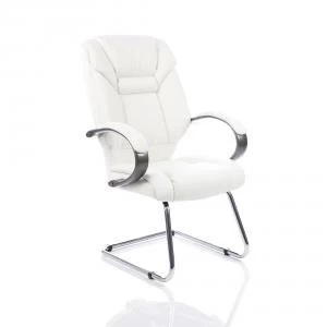 image of Trexus Galloway Cantilever Chair With Arms Leather White Ref KC0121