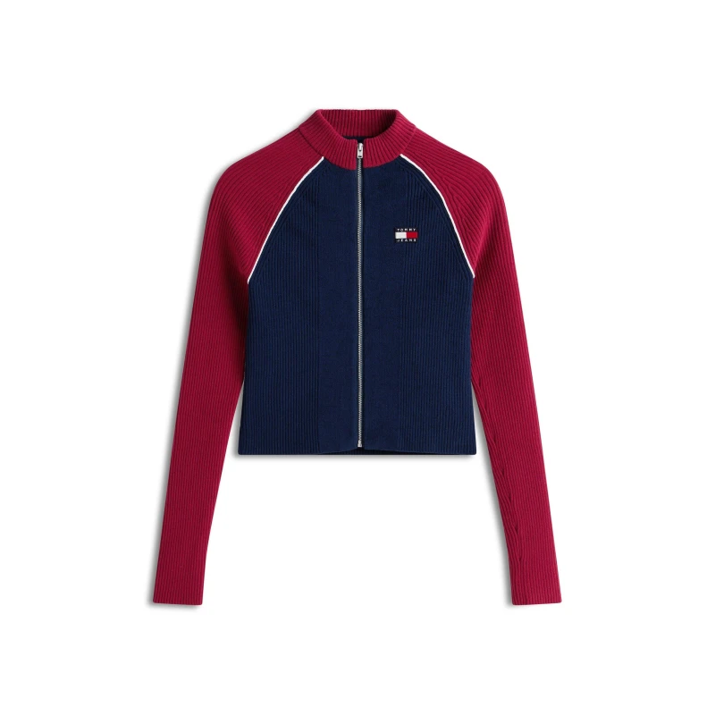 Image of Tommy Jeans TJ Colorblk Cardi Ld62 Dark Night Navy female 8 (XS)