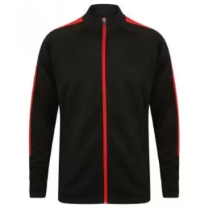 Image of Finden & Hales Childrens/Kids Boys Knitted Tracksuit Top (5/6 Years) (Black/Red)