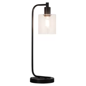 Toledo Complete Table Lamp Matt Black, Clear Glass