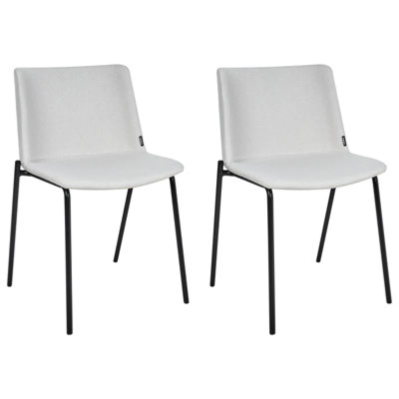 Image of Beliani Set Of 2 Dining Chairs Esbon Light Grey