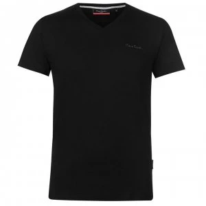 image of Pierre Cardin V Neck T Shirt Mens - Black