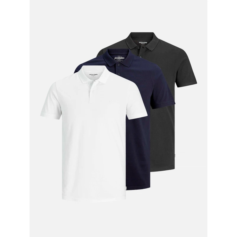 Image of Jack and Jones 3-pack Basic Polo Mens Navy Blazer male 2XL