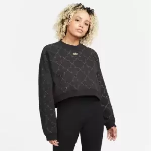 Image of Nike Cropped Therma FIT Sweatshirt Womens - Black